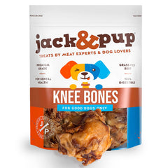 Jack&Pup hueso de rodilla de res para perros: masticación duradera y sabor natural.