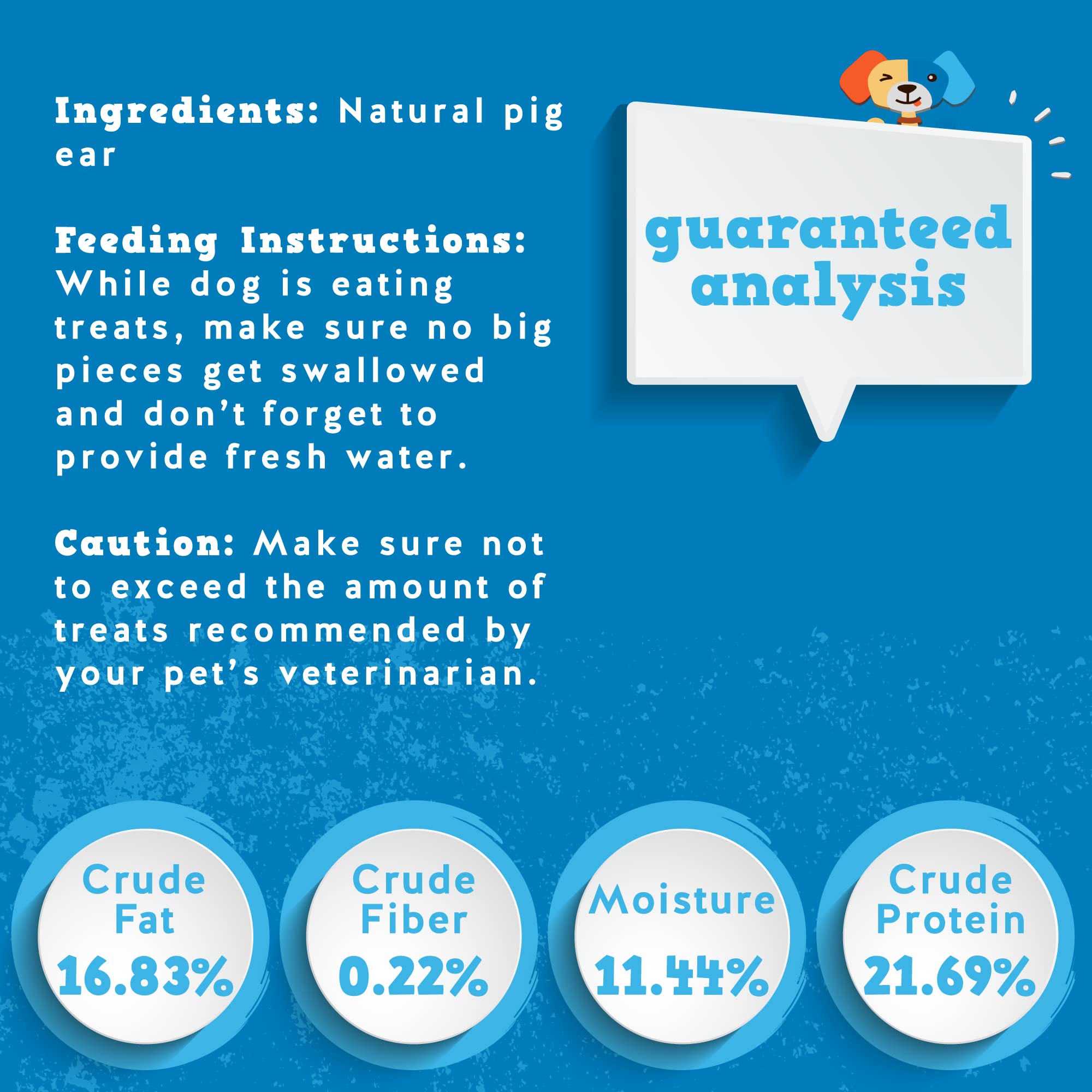 Jack&Pup orejas de cerdo con alta proteína para perros activos.