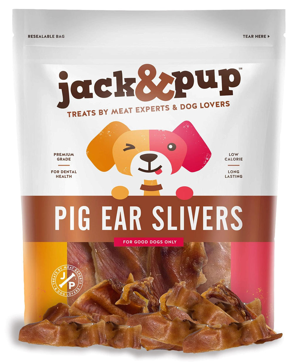 Jack&Pup orejas de cerdo en tiras, snack natural para perros activos y felices.