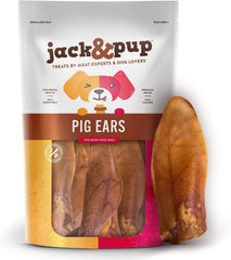Jack&Pup orejas cerdo medias para perros, masticación prolongada y satisfactoria