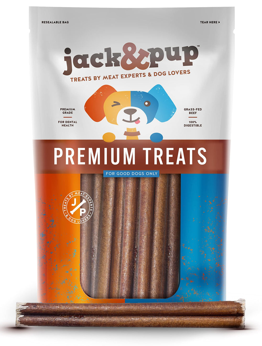 Jack&Pup palitos bully gruesos: ideal para entrenamientos y juegos prolongados.