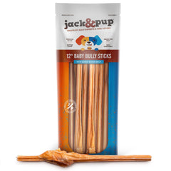 Jack&Pup palitos bully para perro pequeño con sabor natural y masticación segura.