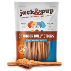 Jack&Pup: palito de vejiga de res de 6 pulgadas, ideal para cachorros en dentición suave