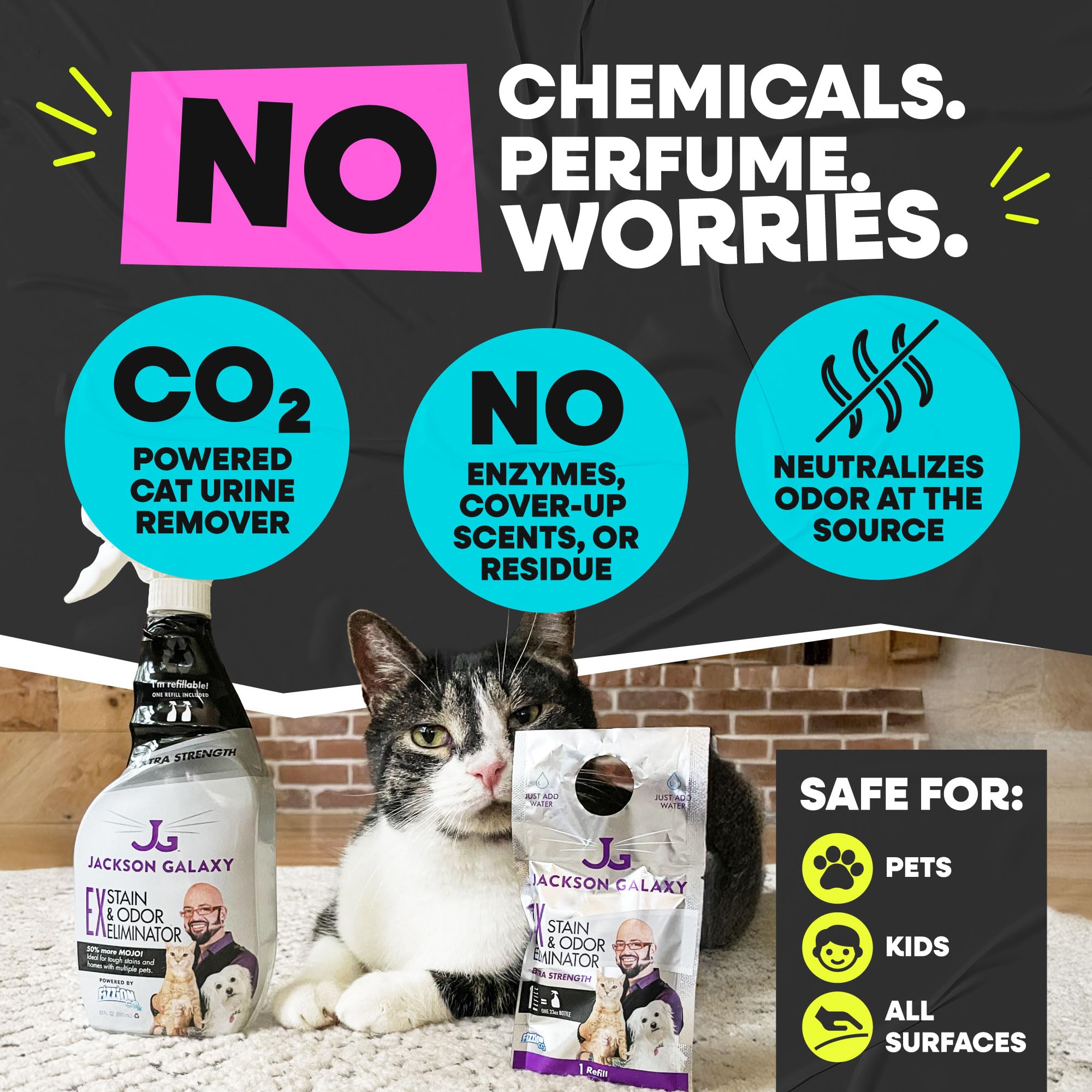 Jackson Galaxy EX; preparación rápida para limpiar manchas y olores.