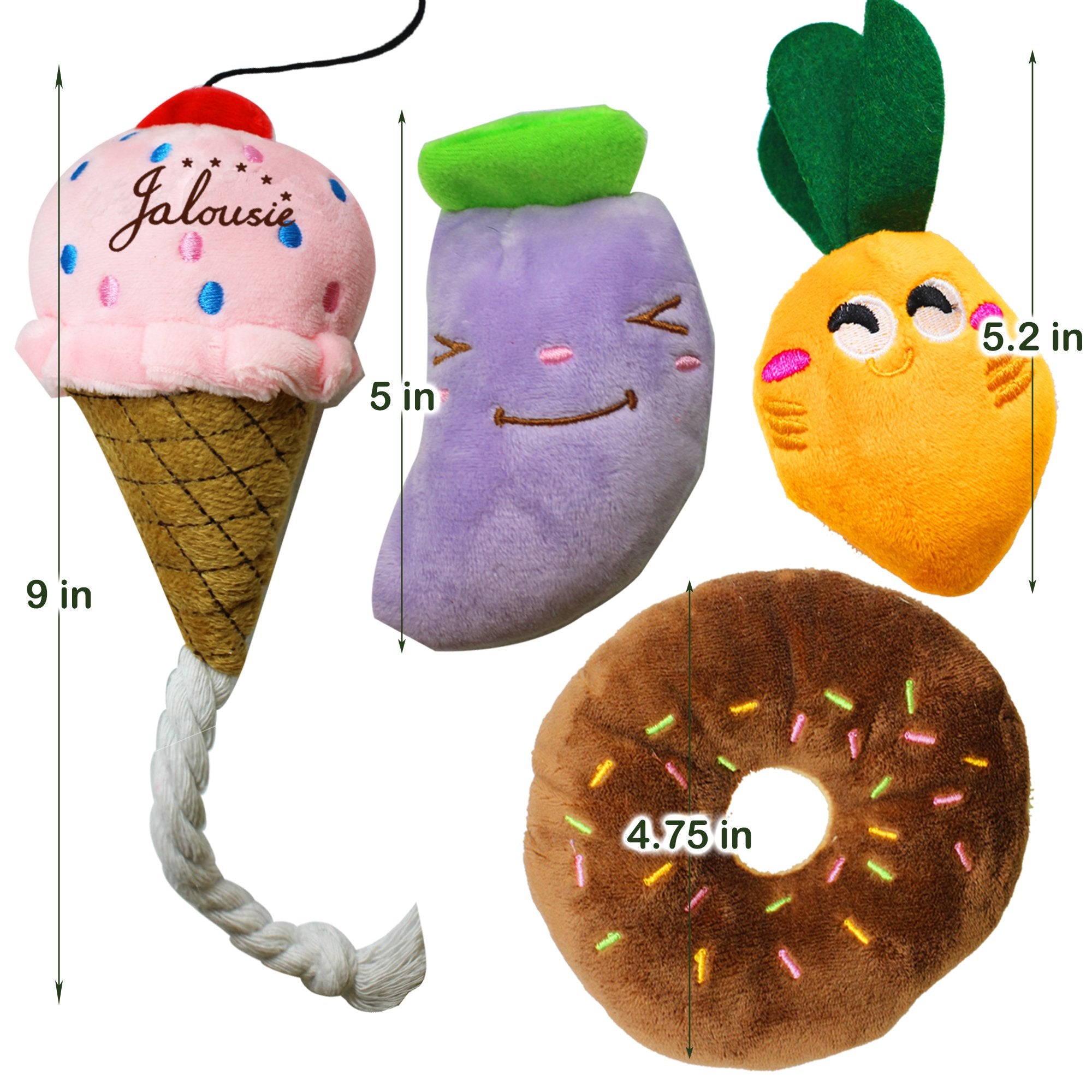 Jalousie peluches con chirrido, sin adhesivos en producción.