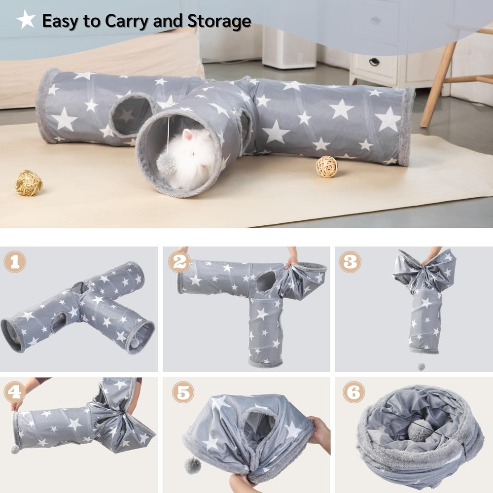 JanYoo Bunny Tunnel accesorios duraderos: diseño robusto para mascotas curiosas y activas.