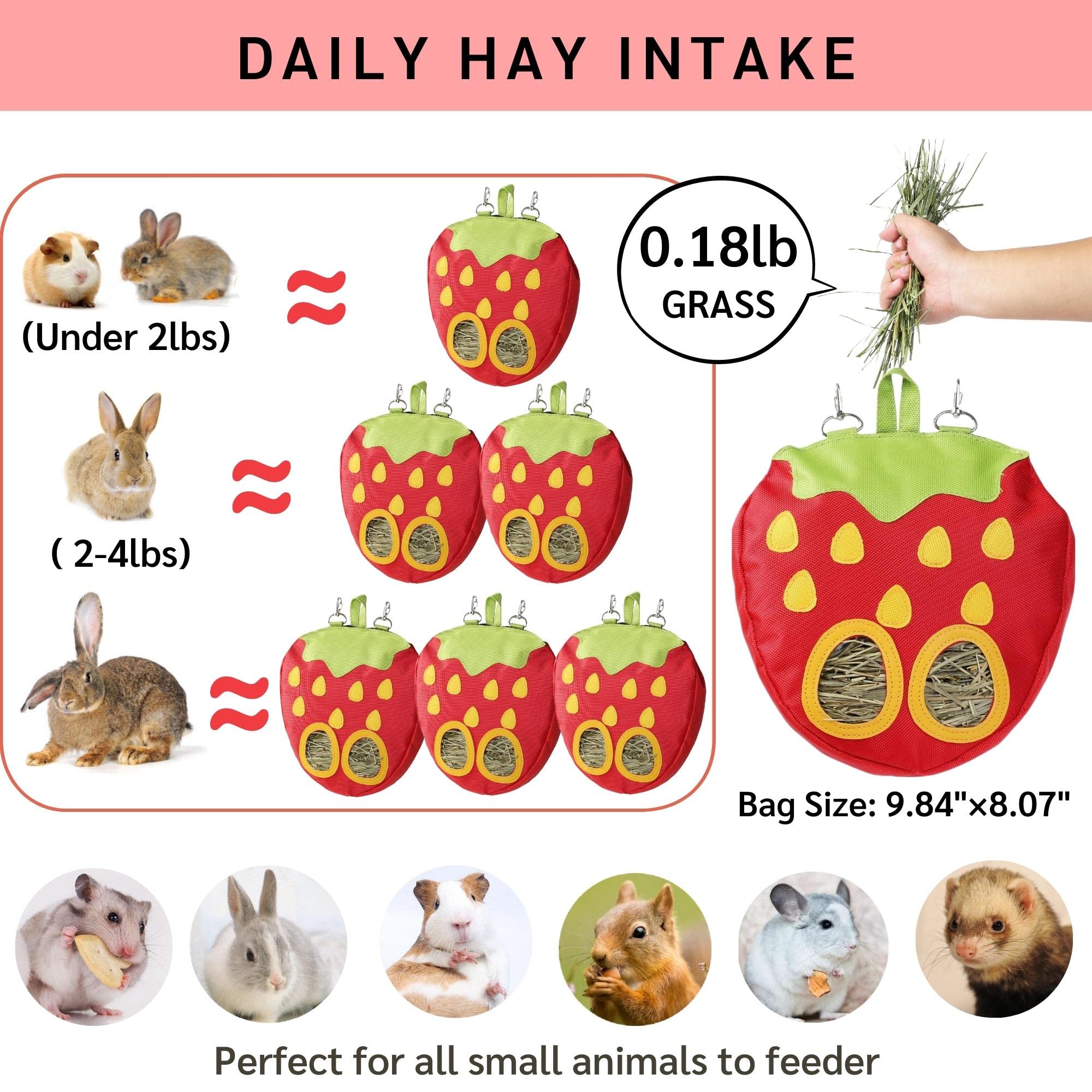 JanYoo bolsa de heno con gran capacidad para un día de conejos