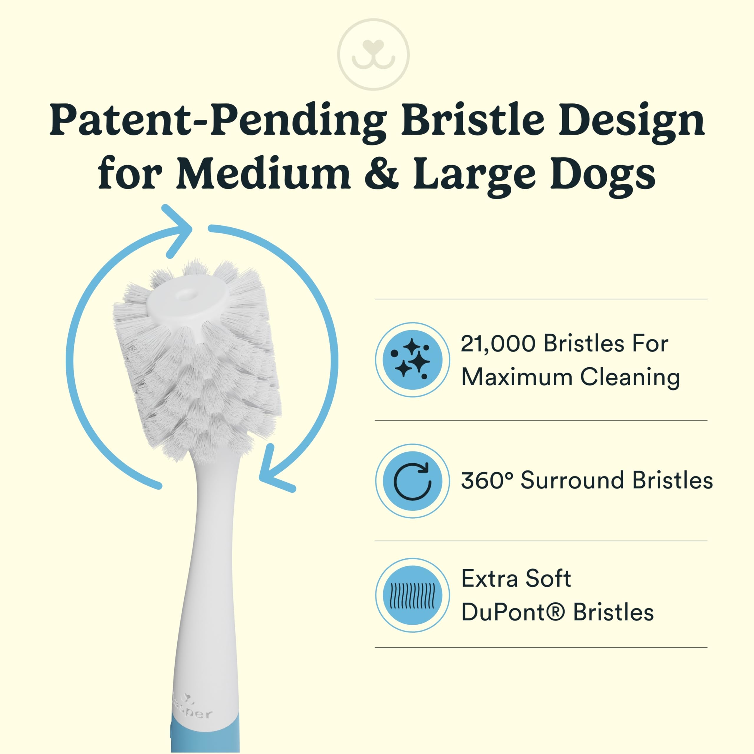Jasper Macrobrush 360 cepillo para dientes de perros medianos y grandes.