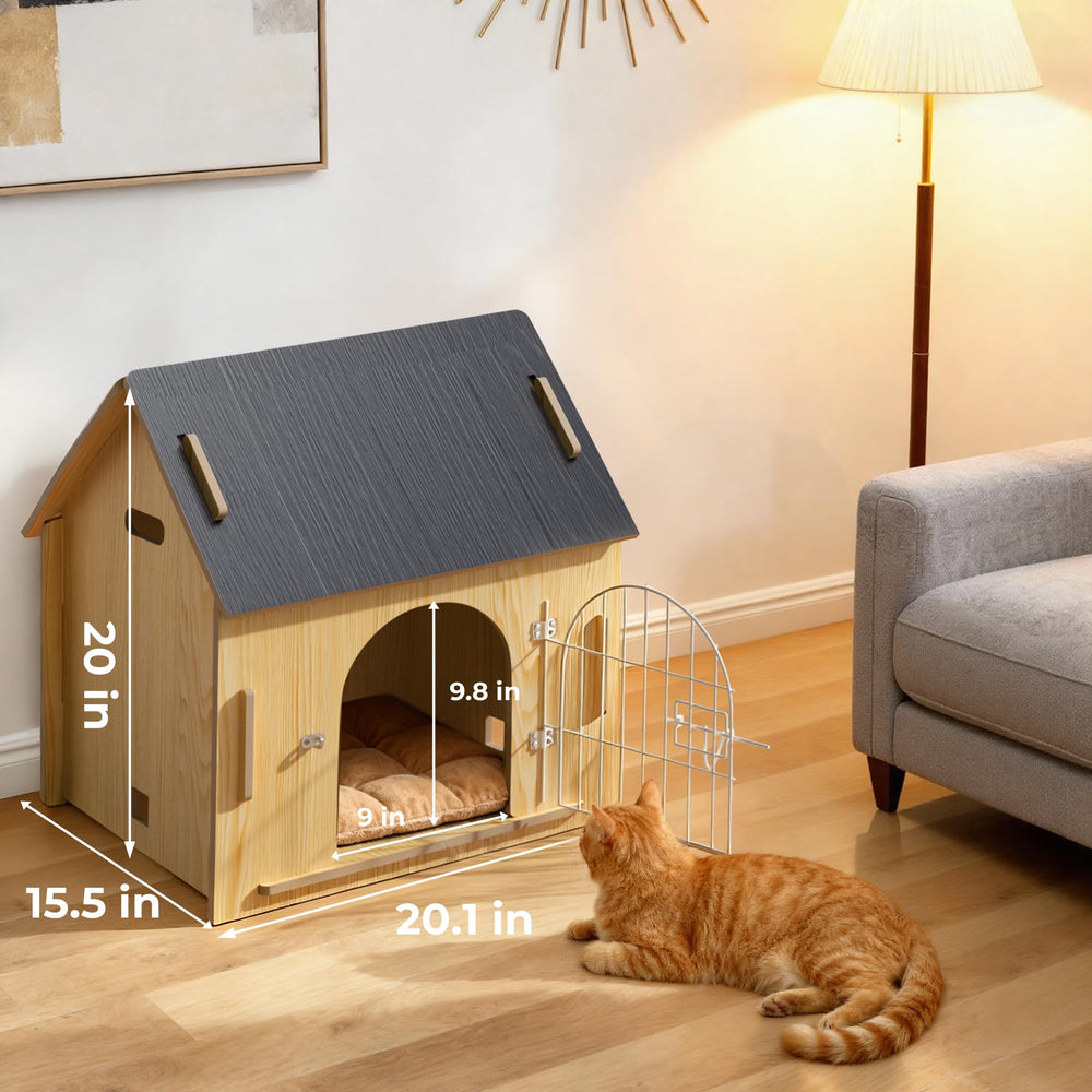 Jatindear casa-perro-interior dimensiones compactas para espacios pequeños.