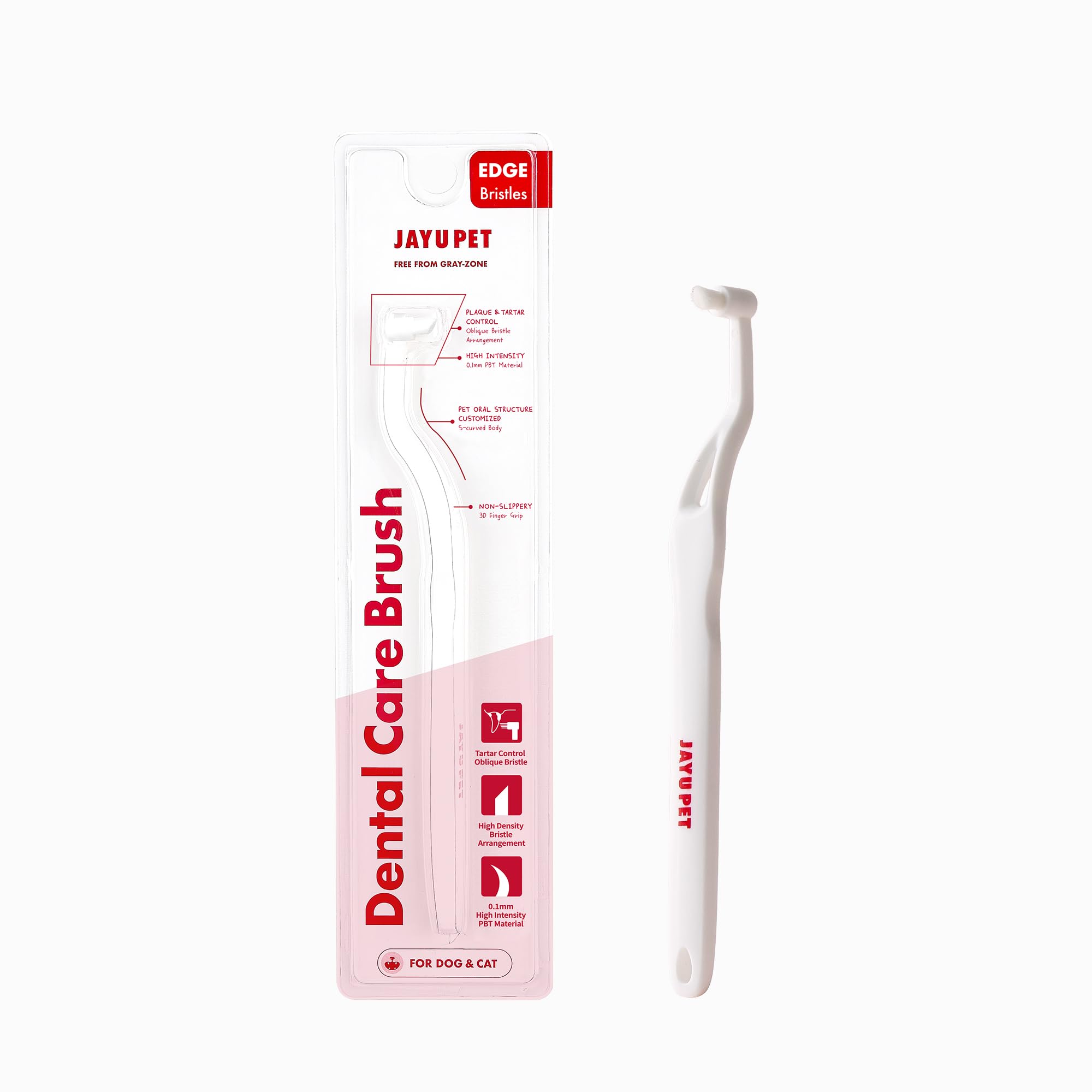 Cepillo dental JAYU PET con cabeza micro redonda para limpieza precisa entre dientes.