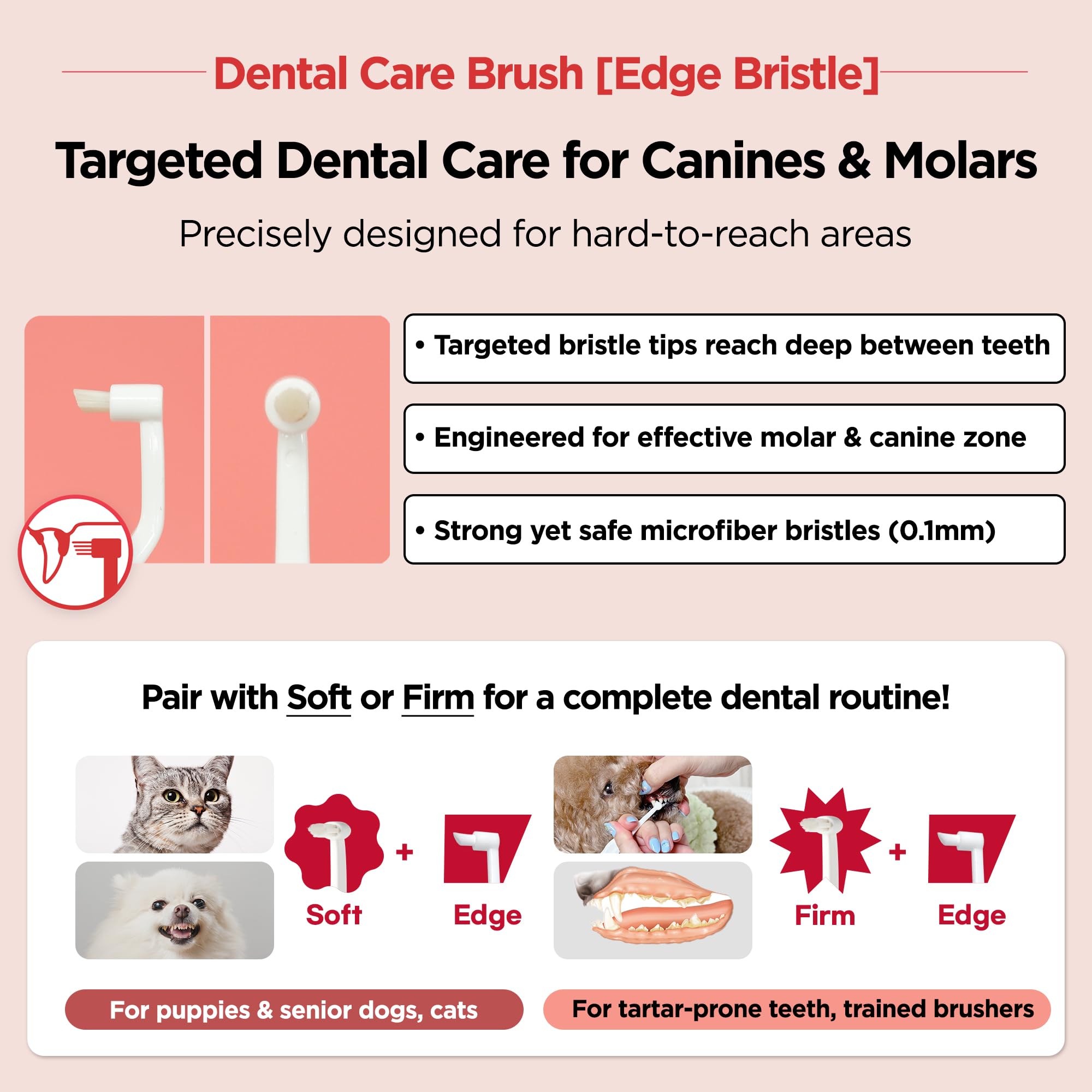 Cepillo dental JAYU PET con cerdas diagonales para limpieza entre dientes.