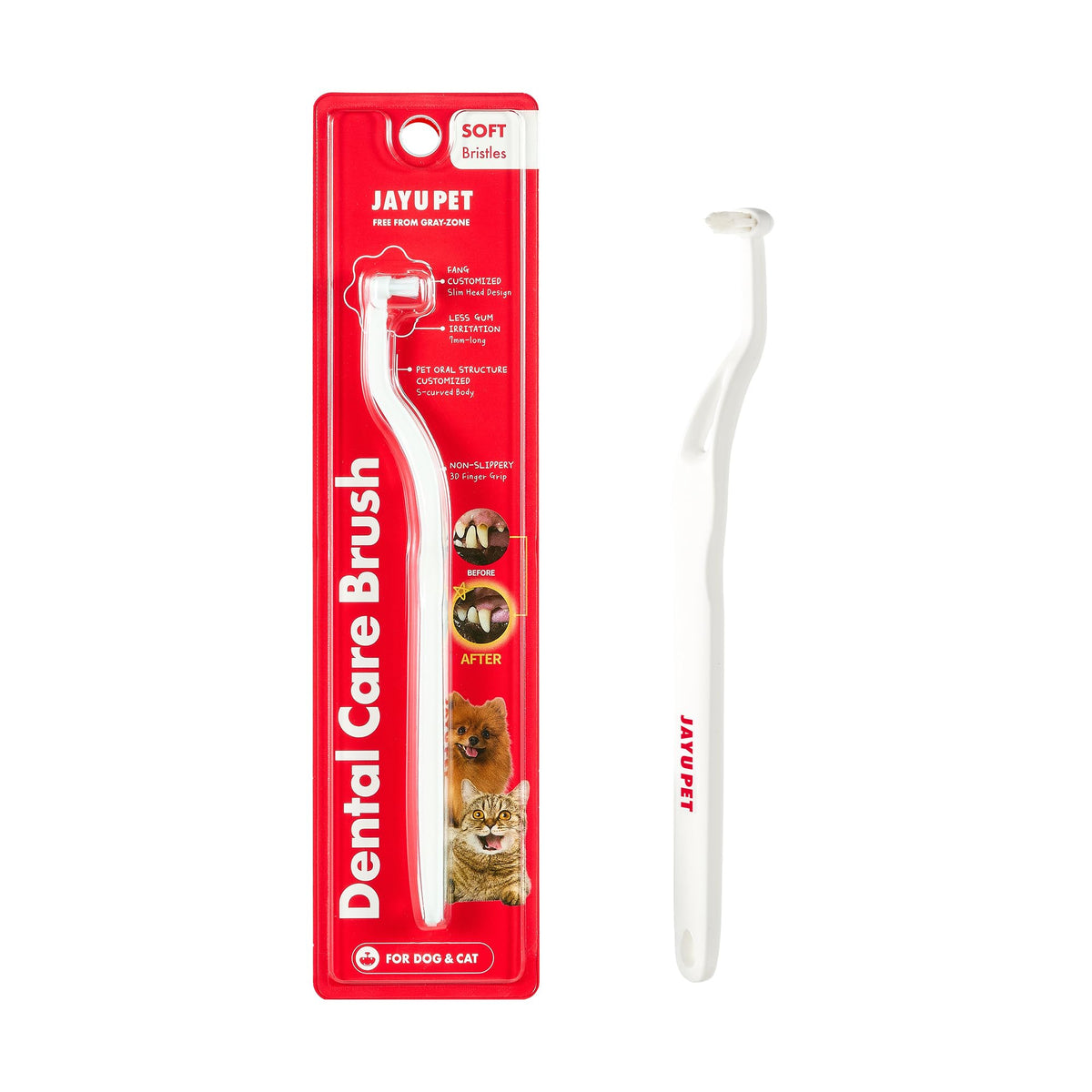 JAYU PET cepillo dental con fibras suaves 0-08mm, ideal para iniciar cepillado