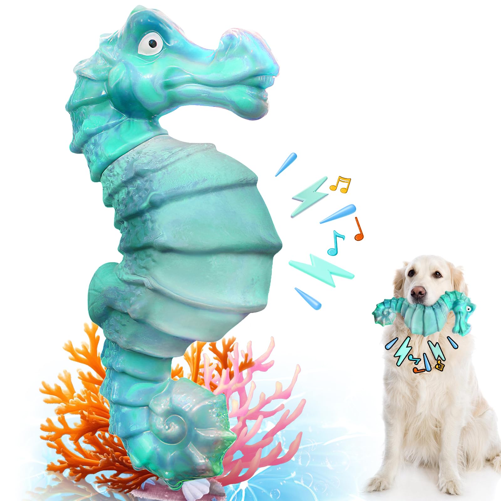 Jeefome caballito de mar mordedor para perros agresivos, diseño llamativo.