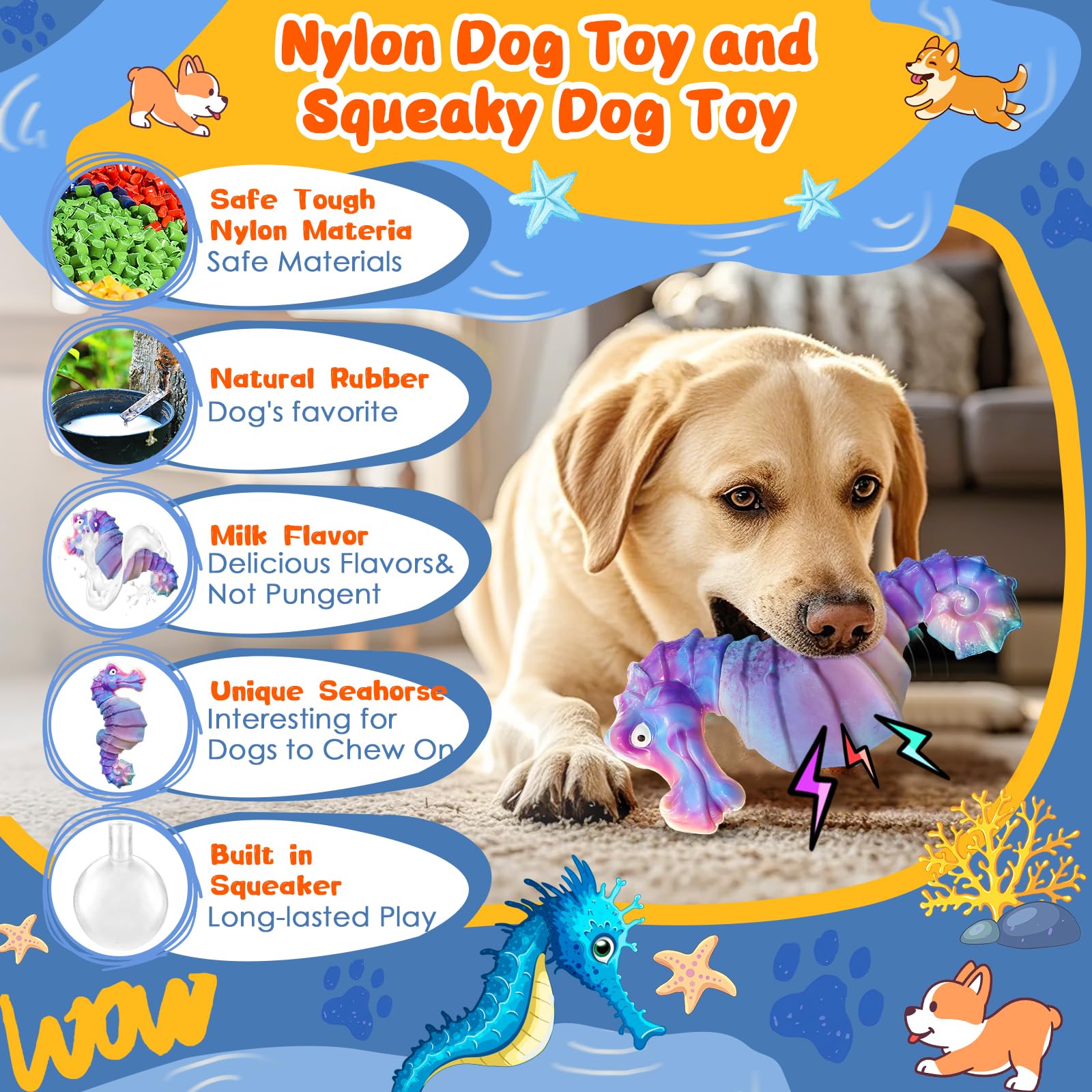 Jeefome Juguete mordedor de nylon resistente para morder con confianza