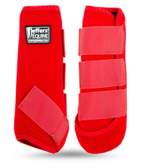Jeffers botas protectoras para caballo rojas, protección de piernas delanteras y traseras durante entrenamiento.