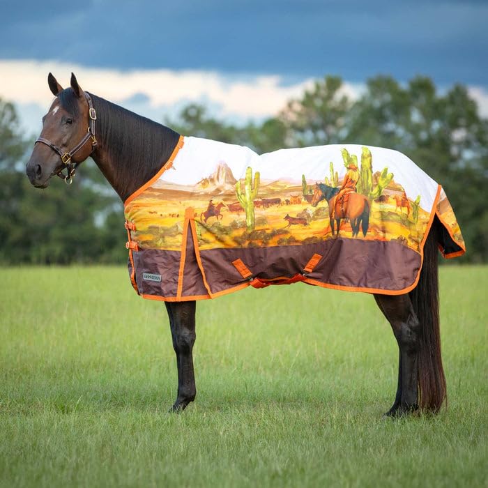 Manta Jeffers Expression 1200D con patrón de ganado protege contra viento y lluvia