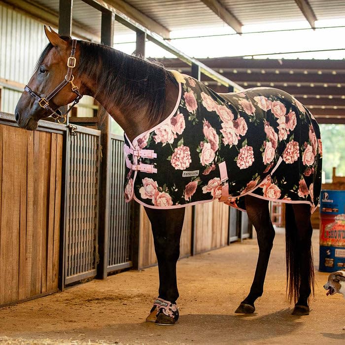 Jeffers Expression Fleece Cooler Jardin de Rosas, 66 pulgadas, absorbe humedad para secado rápido.