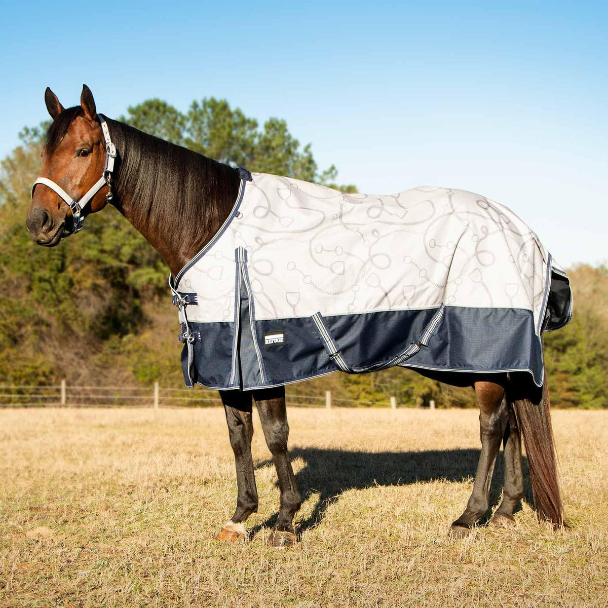 Jeffers Poplar Head manta impermeable para caballos, vista general para uso diario en establo.