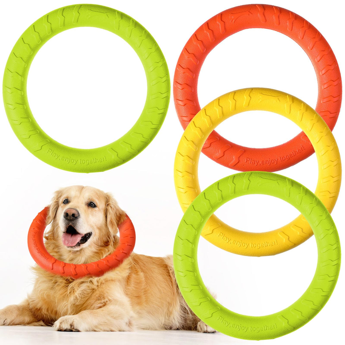Jenaai anillo de juego para perro, ideal para entrenamiento y diversión activa.