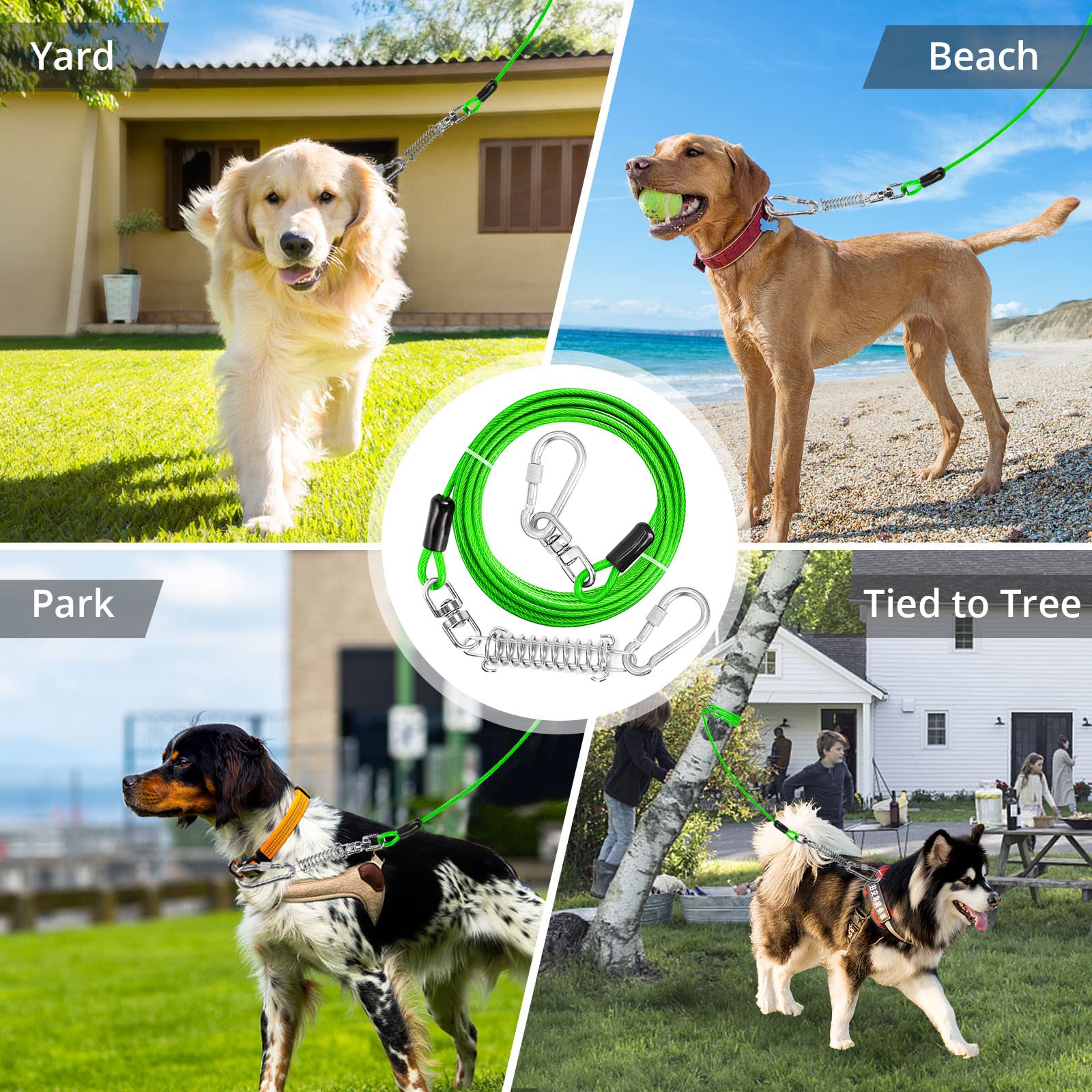 Jenico cable para perro 70ft, distancia amplia para mascotas grandes