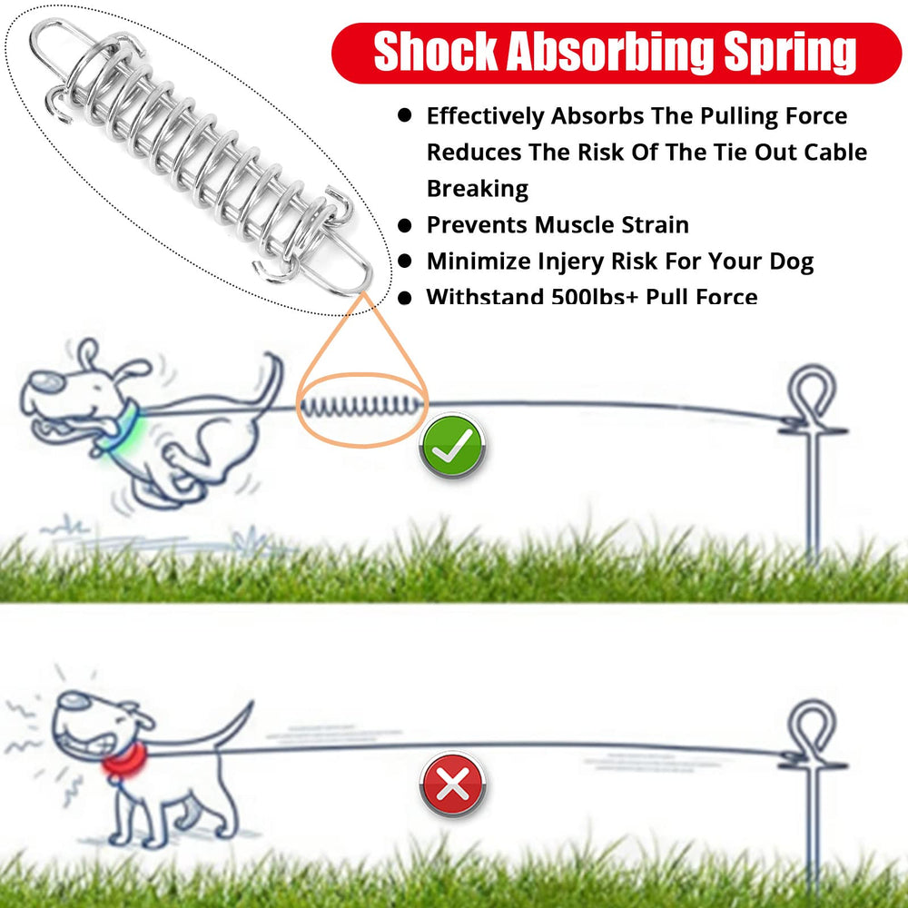 Jenico cable para perros de 15 ft con gancho giratorio, mayor alcance para patios.
