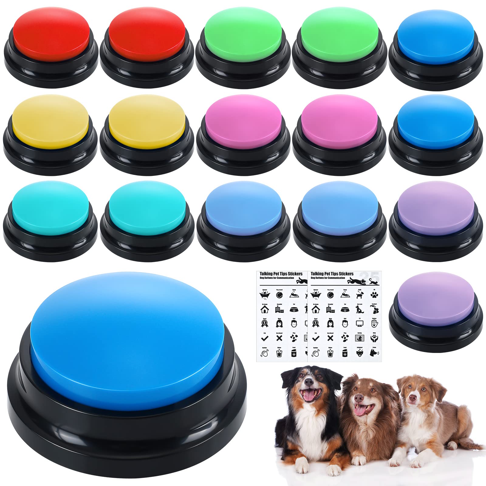 Jerify botones de voz para perros y gatos en paquete de 16 para entrenamiento.