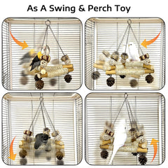 Jevnd Bird Swing perchas triangulo estables, diseño seguro para juego activo.