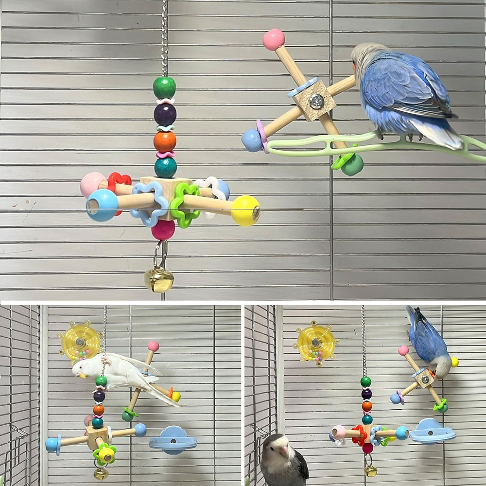 Jevnd juguete colgante para jaula, ideal para aves pequeñas y medianas.