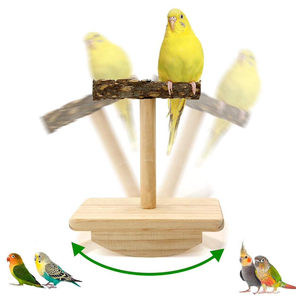Jevnd percha de madera natural para aves, ideal para entrenamiento y juego seguro