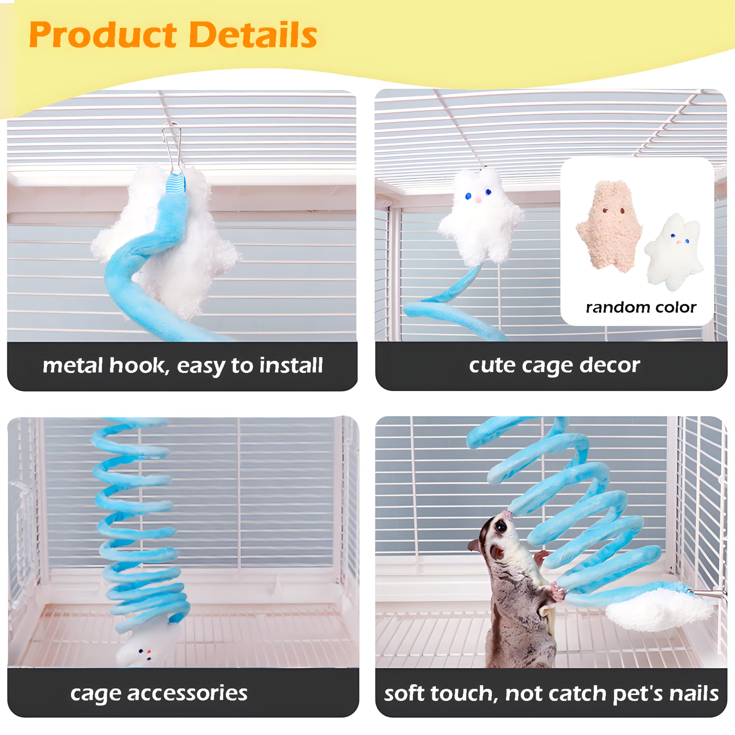 Jevnd Sugar Glider Toys: accesorio de jaula de enriquecimiento, anima a moverse y trepar.