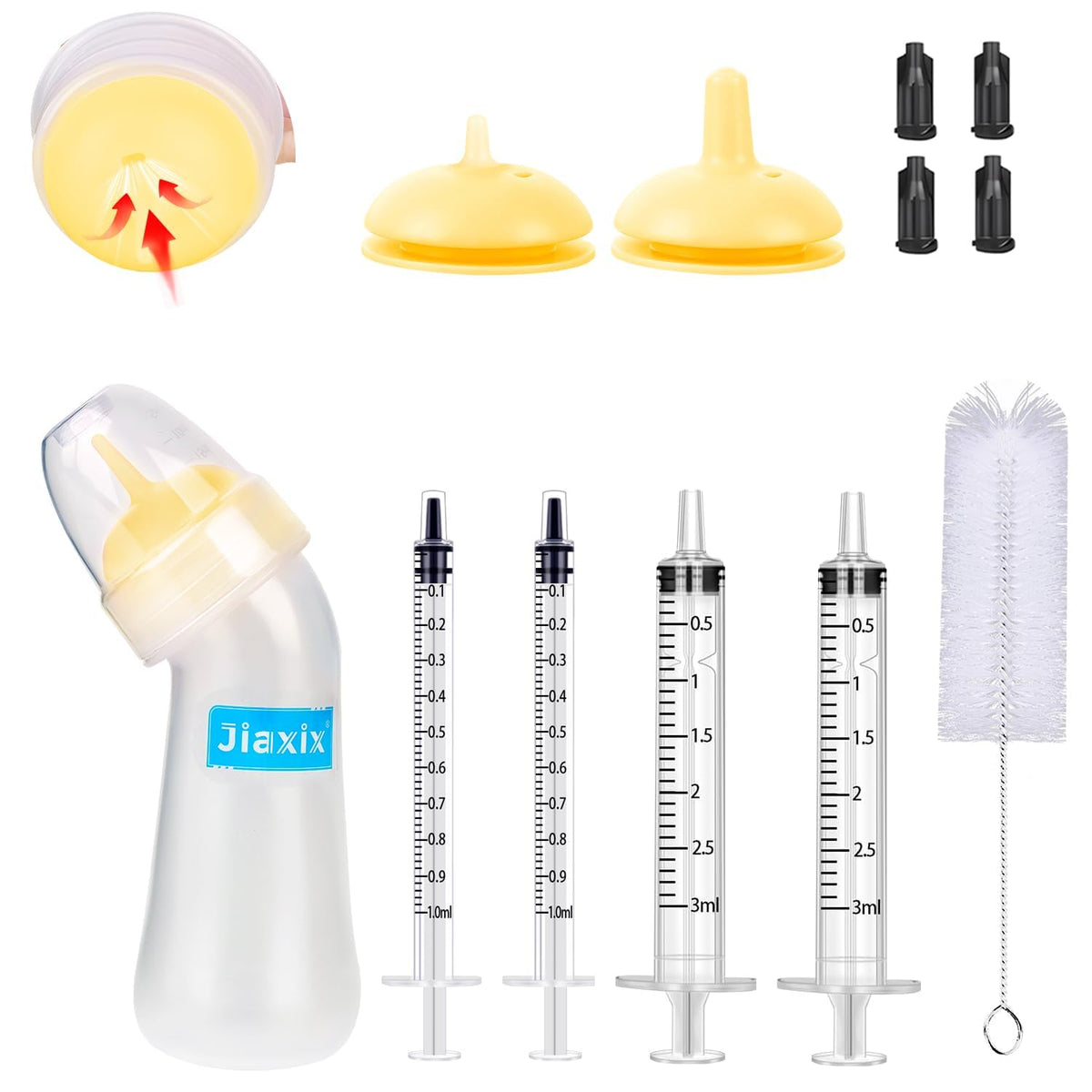 Jiaxix biberón de 90 ml para lactancia de mascotas, flujo suave
