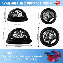 Jieting refugio betta flotante 7x7 cm, refugio compacto para acuario nano.