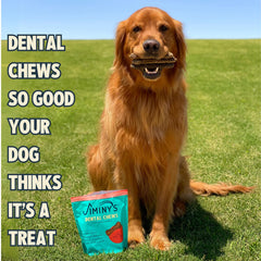 Jiminy's Dental Chews aliento fresco tras la masticación