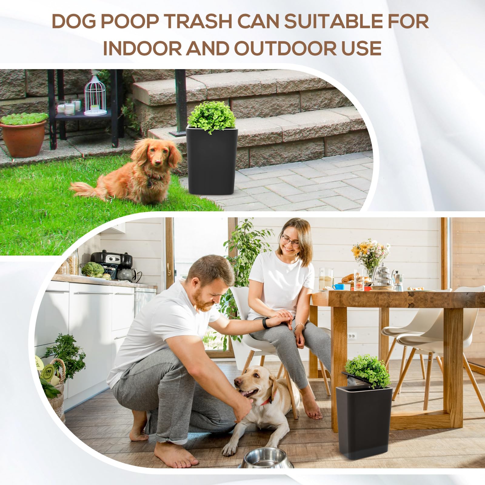 Diseño decorativo en planta que oculta la basura