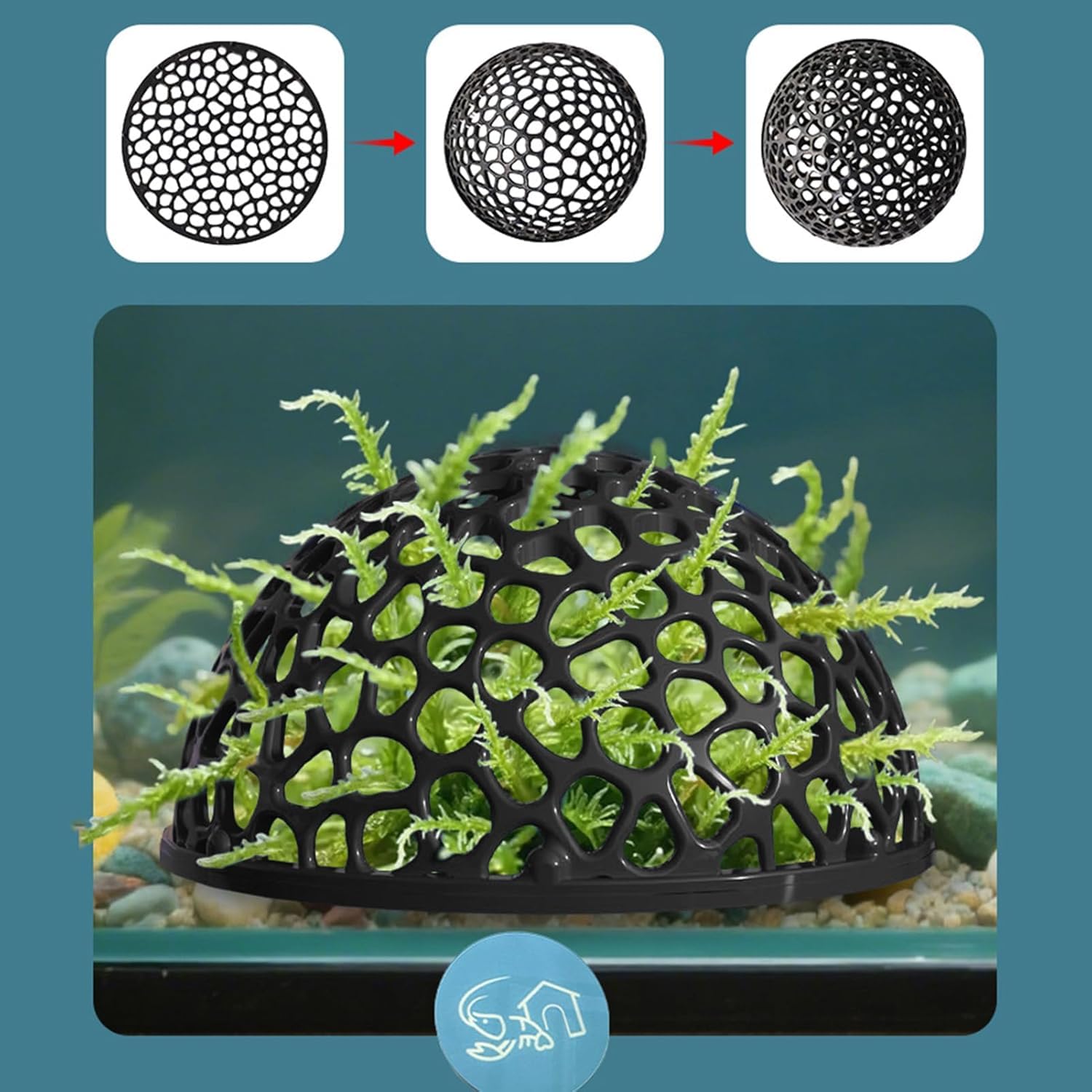 Dúo de cuevas negras JINJUMEI, diseño neutro para acuarios plantados.