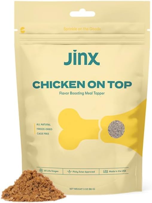 Jinx complemento liofilizado de pollo para perros, realza sabor y proteína