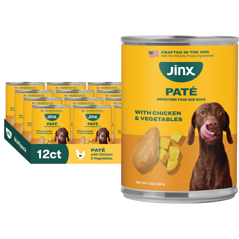 Paté húmedo de Jinx con pollo y vegetales, paquete de 12.