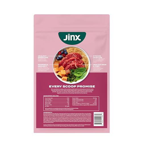 Jinx Premium croquetas sin conservantes artificiales para perros sensibles.