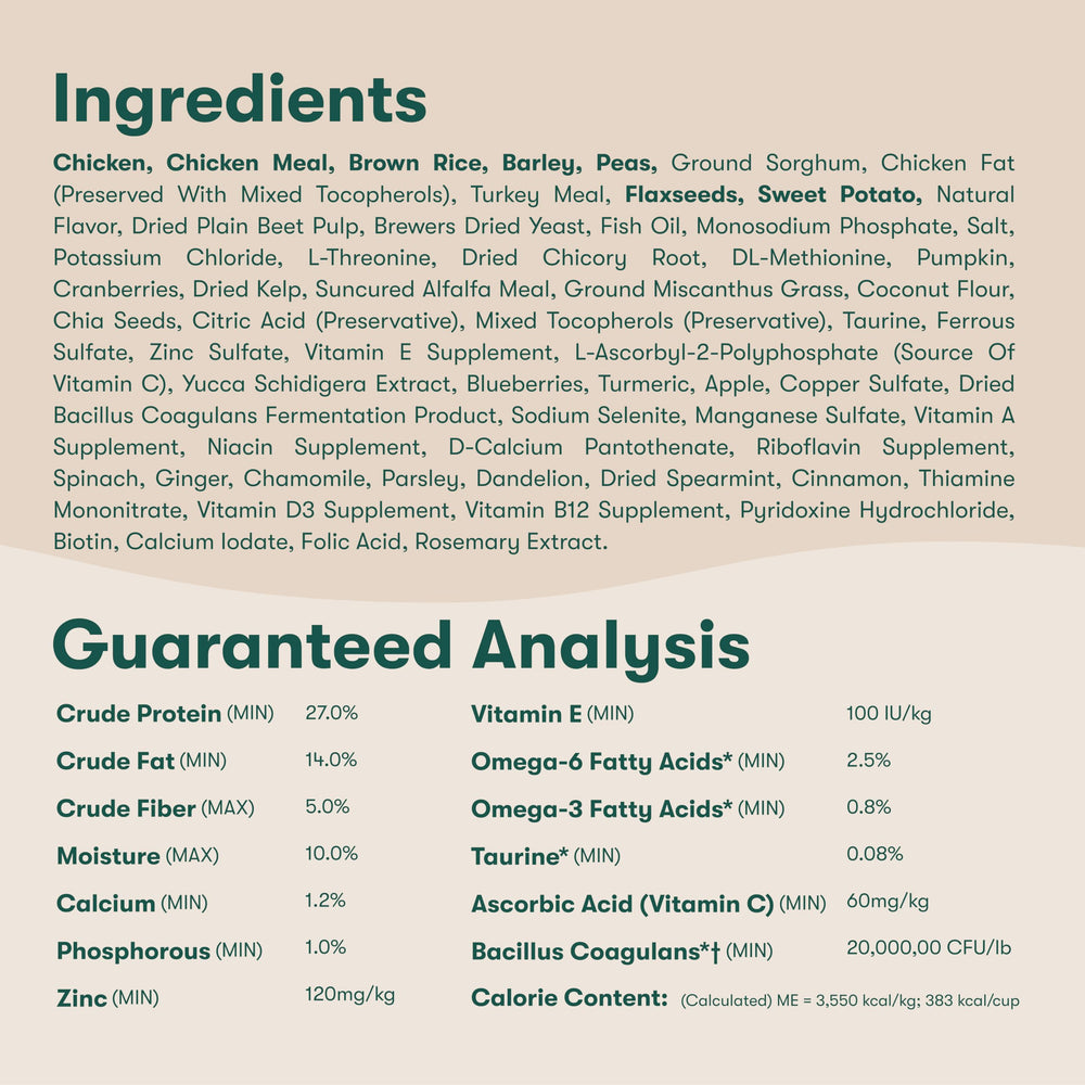 Jinx Premium Dry Dog Food probióticos para apoyo digestivo diario