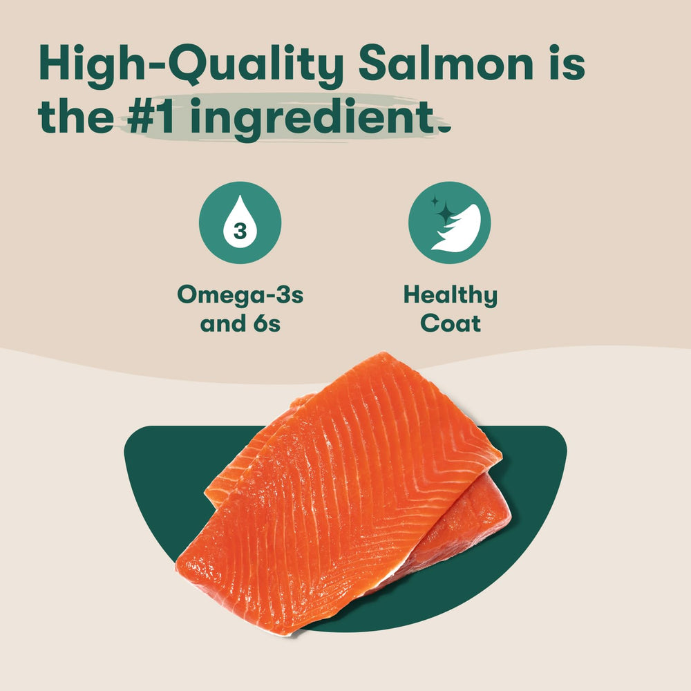 Jinx Salmon Tenders first-ingredient-salmon highlight, high-protein snack dogs love.