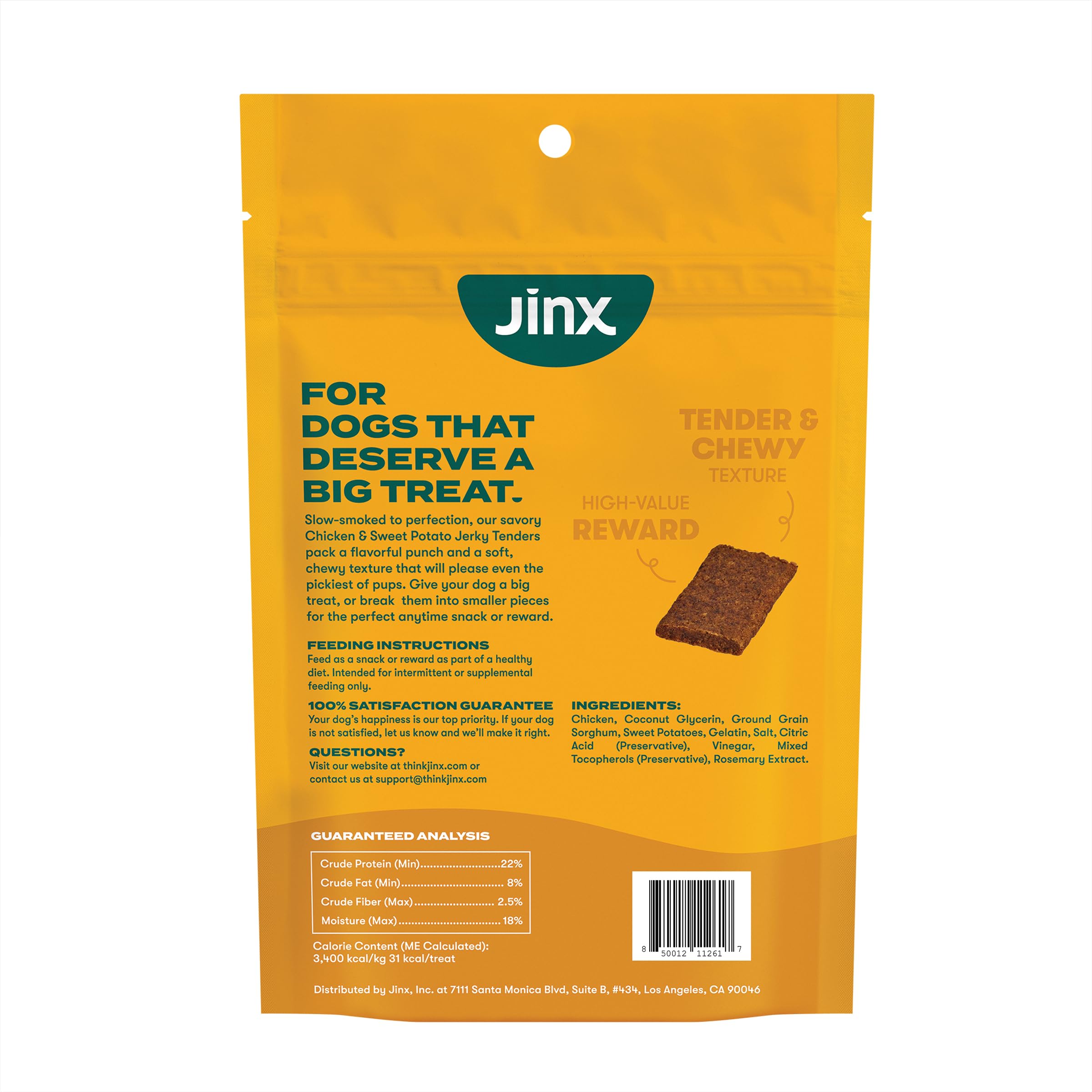 Jinx Tiras 142 g, snack práctico para viajes.
