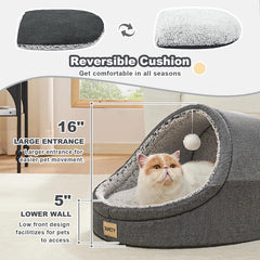 Jiupety cama-gato-anti-deslizante: base estable para descanso seguro.