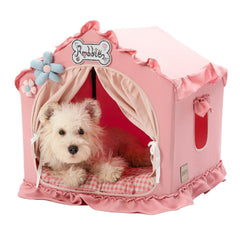 Jiupety casa interior para perro con armazon, espacio amplio para dormir
