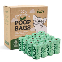Bolsas JIWON para excrementos de perro, 240 unidades, compostables y listas para compostaje.