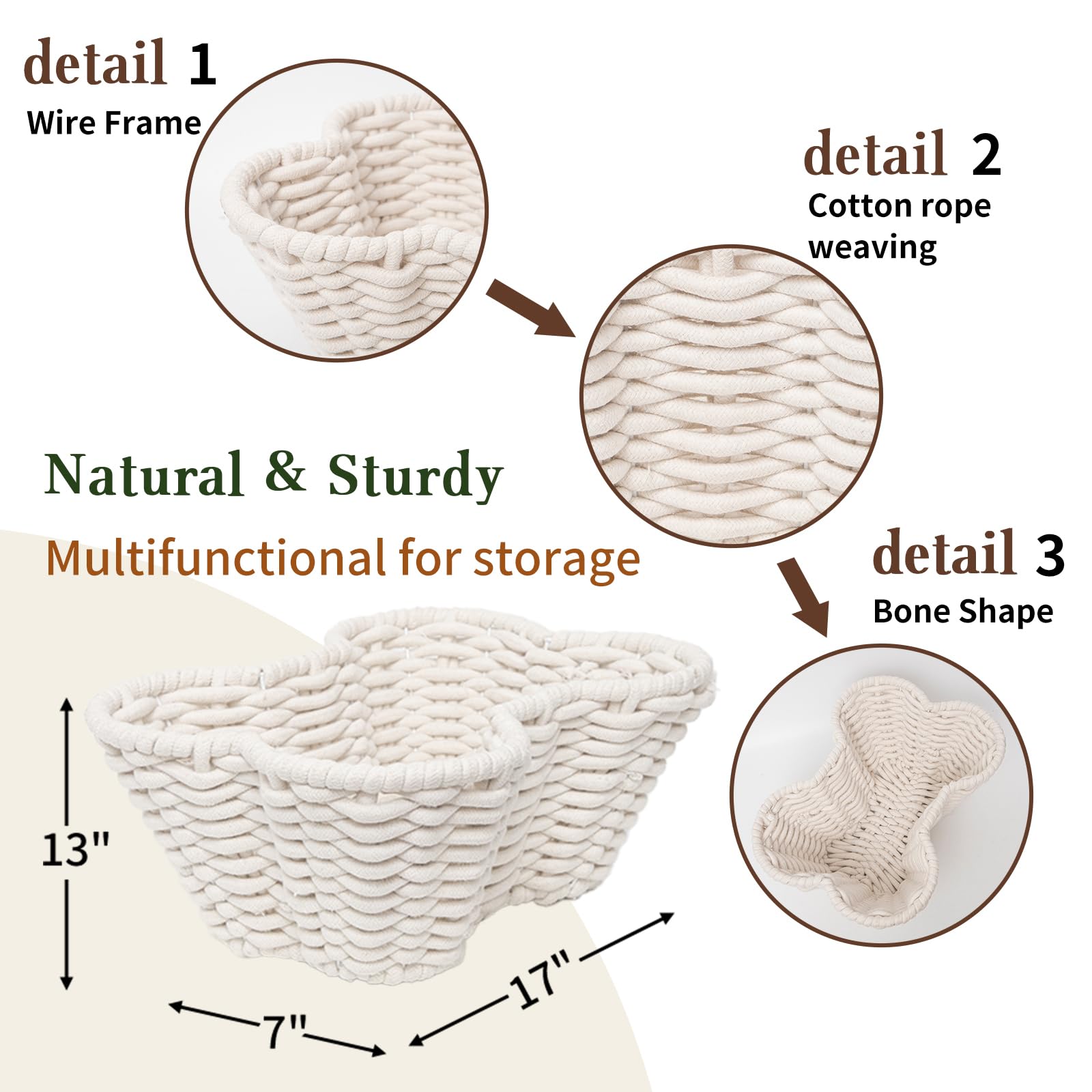 JJSQYLAN cesta 17x13x7 pulgadas, ideal para sala o dormitorio.