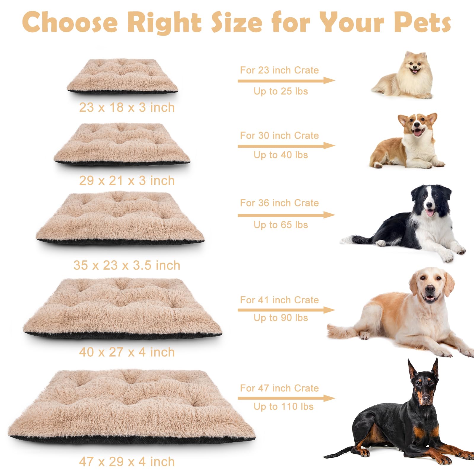 JOEJOY cama perro jaula 40x27, medida ideal para perros grandes.