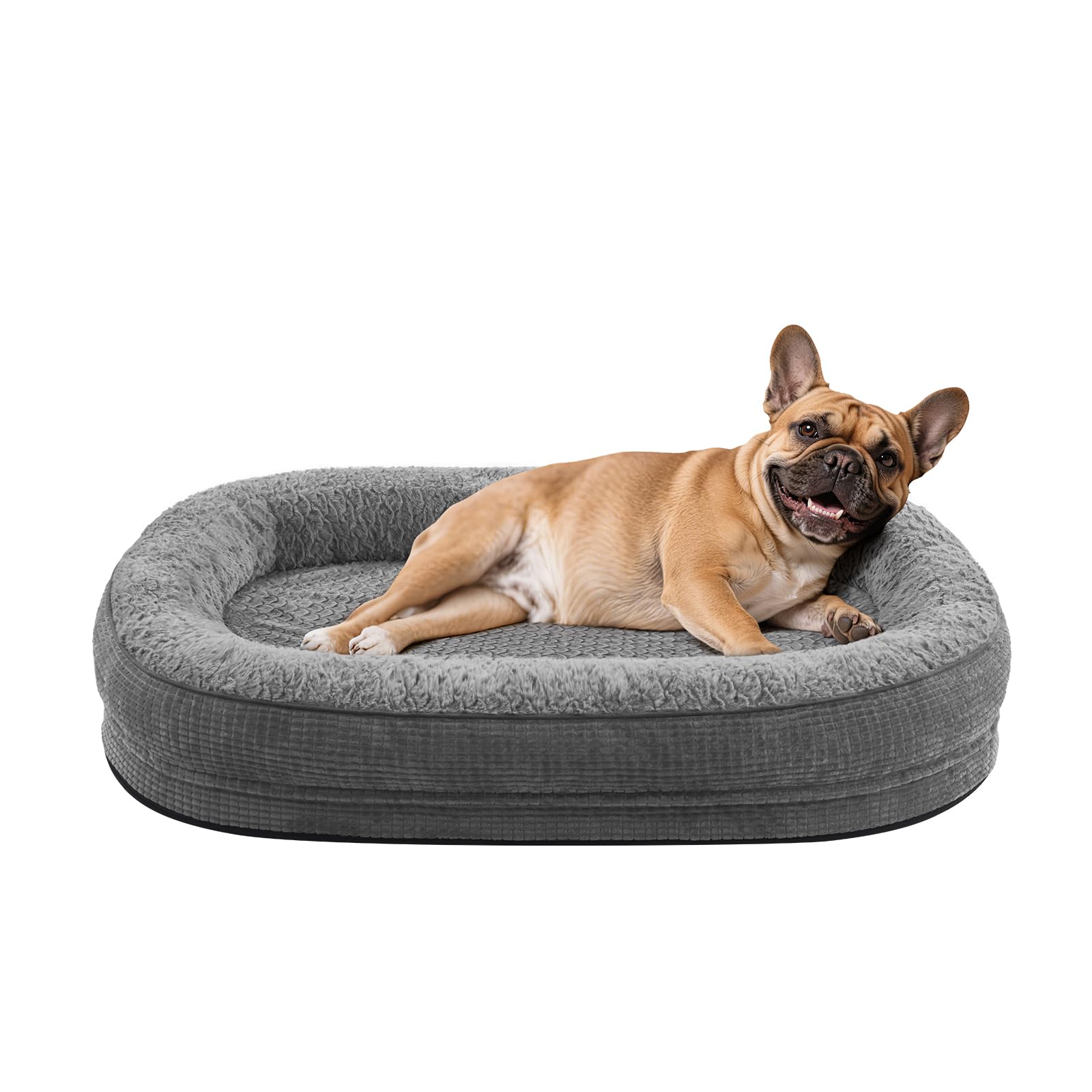 Cama ortopédica JOEJOY con espuma huevo para mayor soporte en perros medianos.