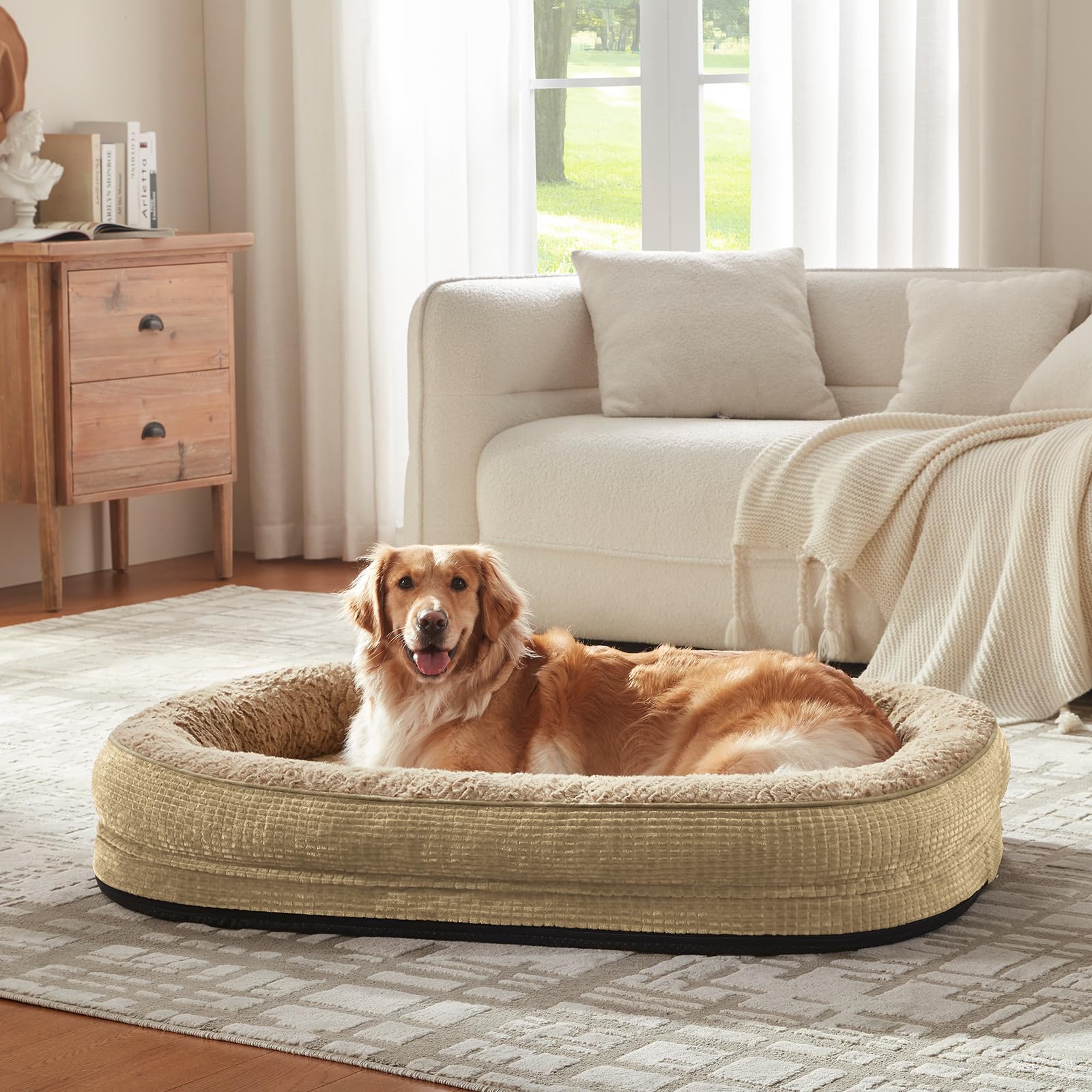 joejoy cama ortopédica XL envío al vacío para transporte eficiente.