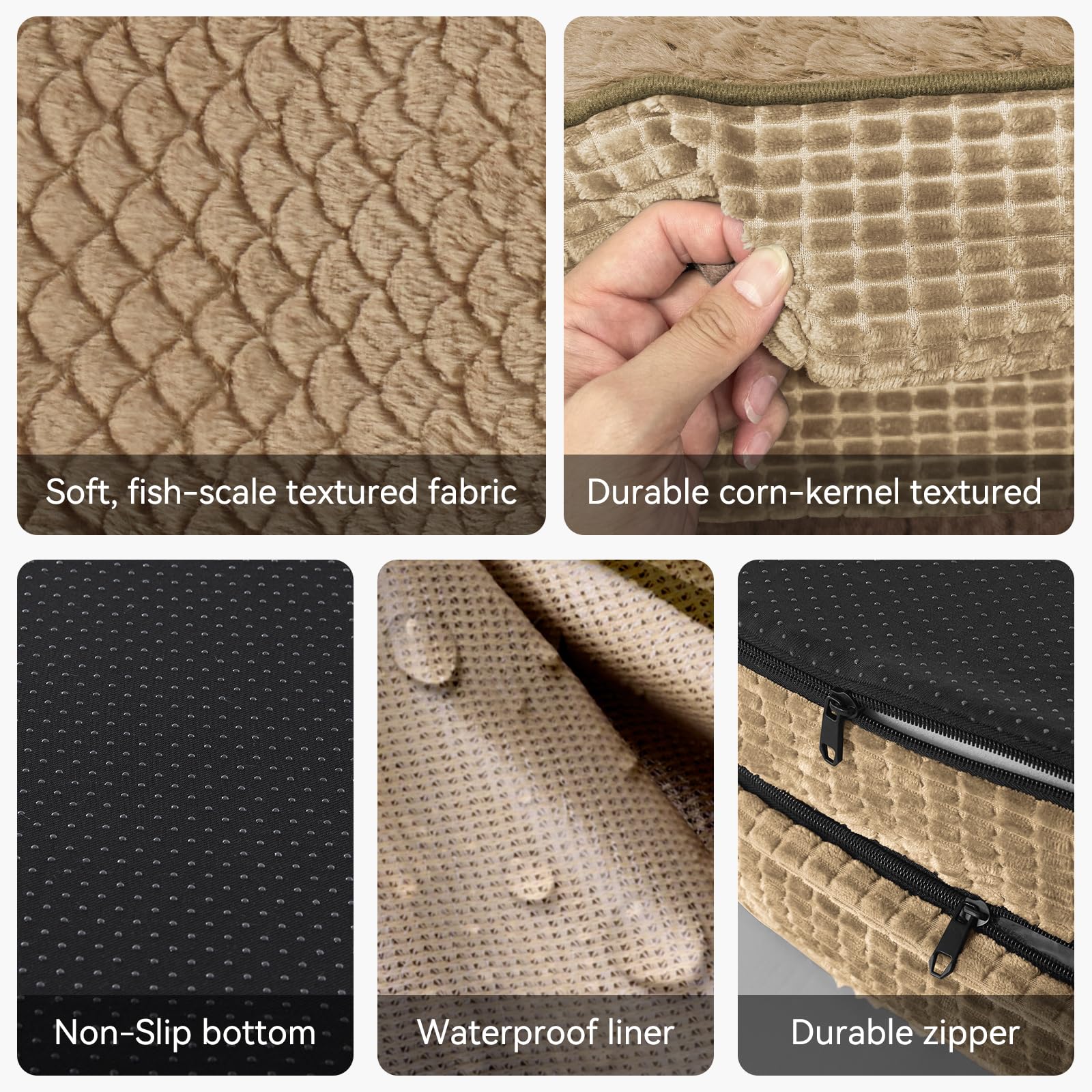 joejoy cama ortopédica XL funda lavable y extraíble para limpieza sencilla.