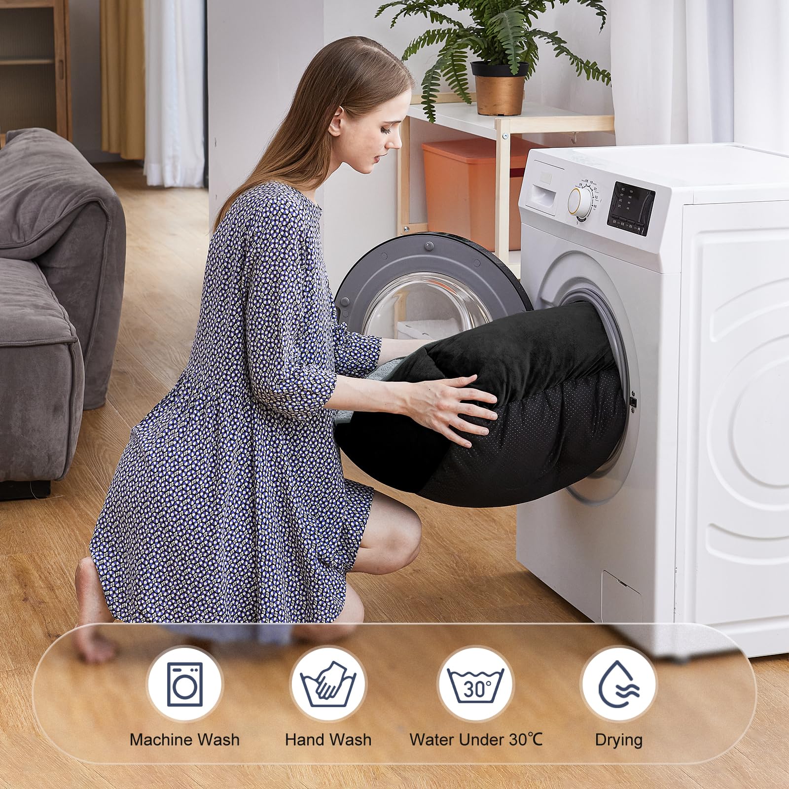 Joejoy Cama Perro Rectangular: lavado a máquina para limpieza fácil.
